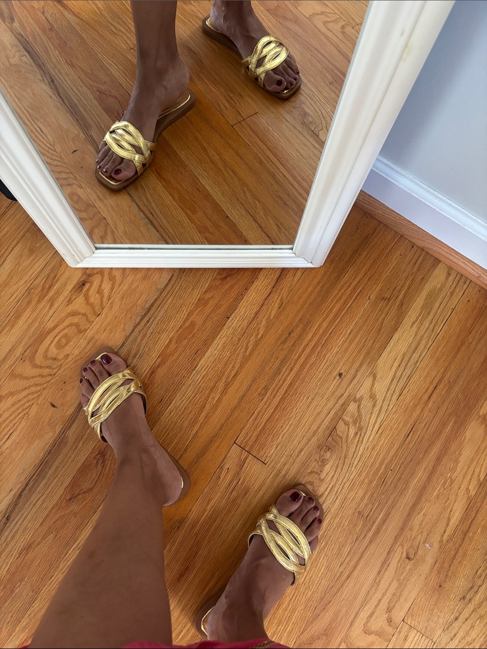 Zara Gold Braided Slide Sandals